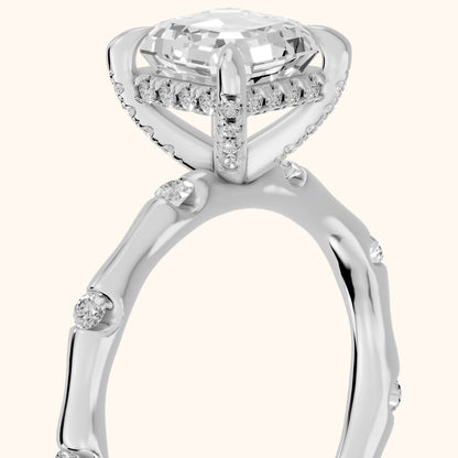 Liv Hidden Halo Asscher Diamond Engagement Ring in Platinum - slant-view.webp