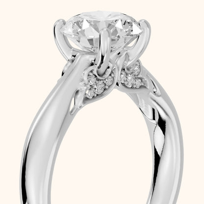 Vanessa Cathedral Round Diamond Engagement Ring in White Gold - slant-view.webp