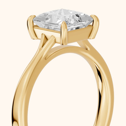 Anais Trellis Solitaire Princess Diamond Engagement Ring in Yellow Gold - slant-view.webp