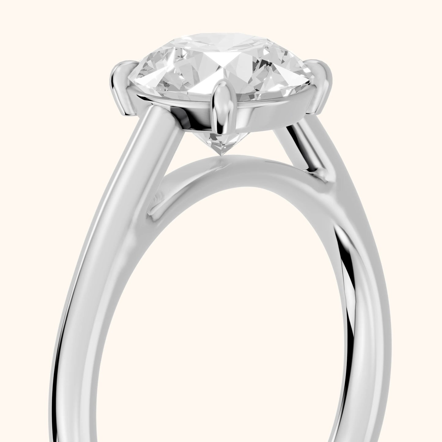 Sadie Cathedral Solitaire Round Diamond Ring in White Gold - slant-view.webp
