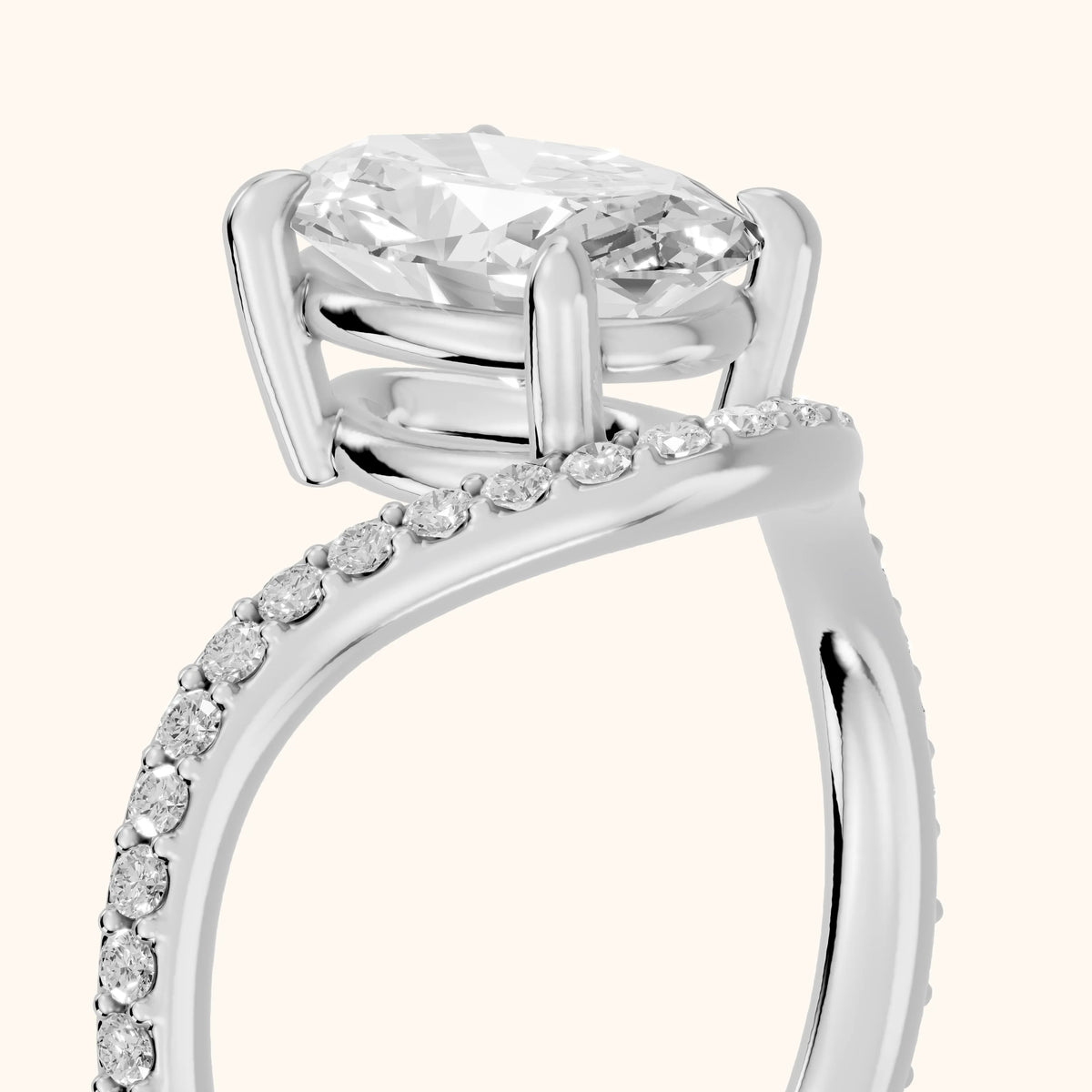 Alison Bypass Pavé Oval Diamond Engagement Ring in Platinum - slant-view.webp