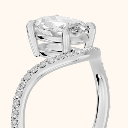 Alison Bypass Pavé Oval Diamond Engagement Ring in Platinum - slant-view.webp