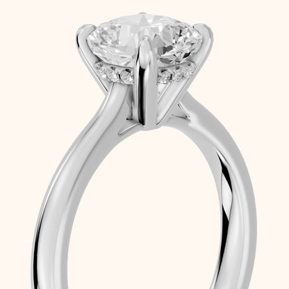 Mena Hidden Halo Cushion Diamond Engagement Ring in Silver - slant-view.webp