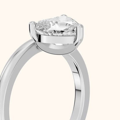 Maisie Four Prong Solitaire Heart Diamond Engagement Ring in White Gold - slant-view.webp