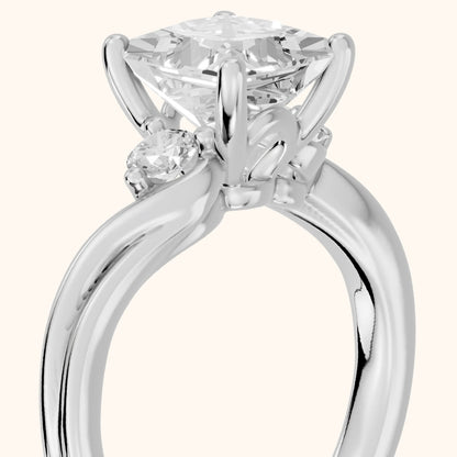 Rena Bypass Three-Stone Princess Diamond Engagement Ring in Silver - slant-view.webp
