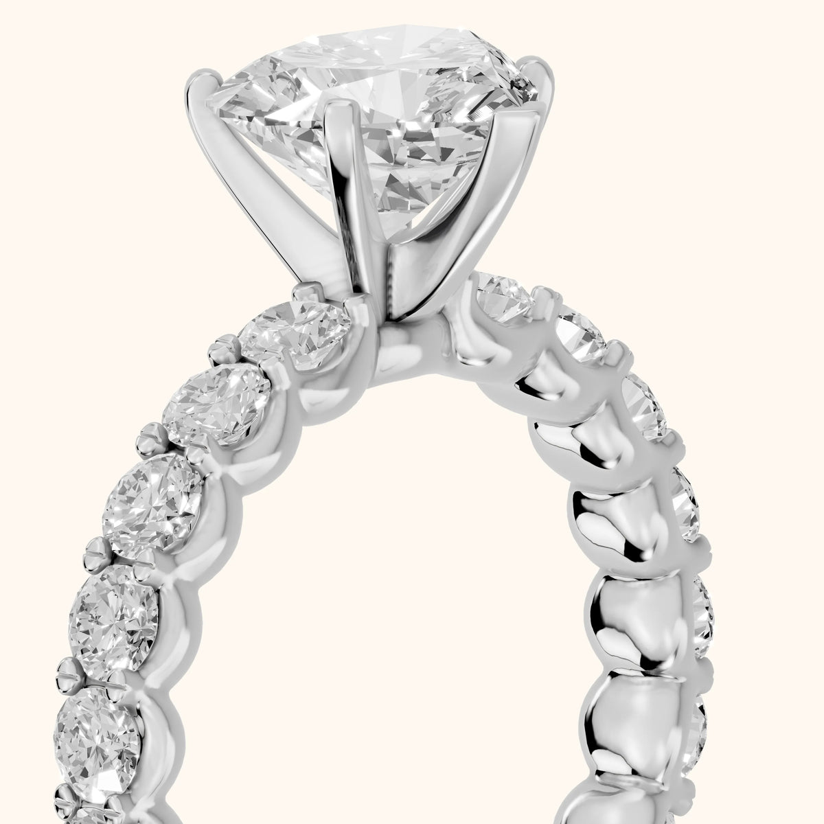 Leta Infinity Pavé Heart Diamond Engagement Ring in White Gold - slant-view.webp