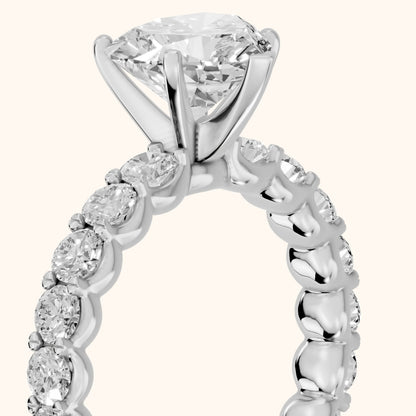 Leta Infinity Pavé Heart Diamond Engagement Ring in White Gold - slant-view.webp