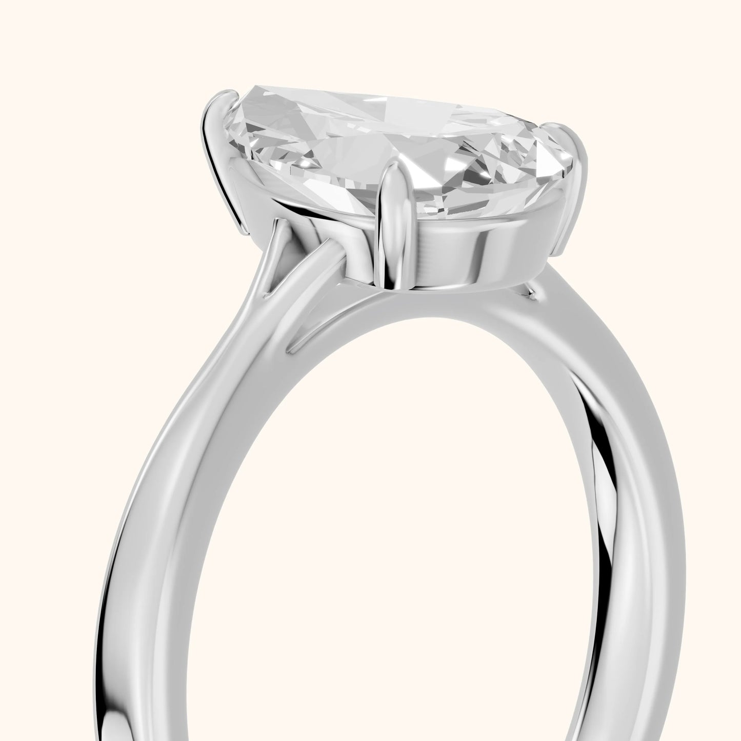 Anais Trellis Solitaire Pear Diamond Engagement Ring in White Gold - slant-view.webp