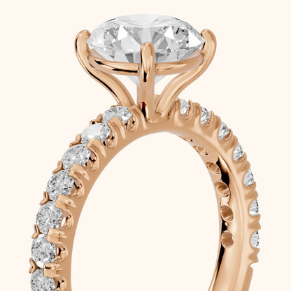 Luisa Pavé Round Diamond Engagement Ring in Rose Gold - slant-view.webp