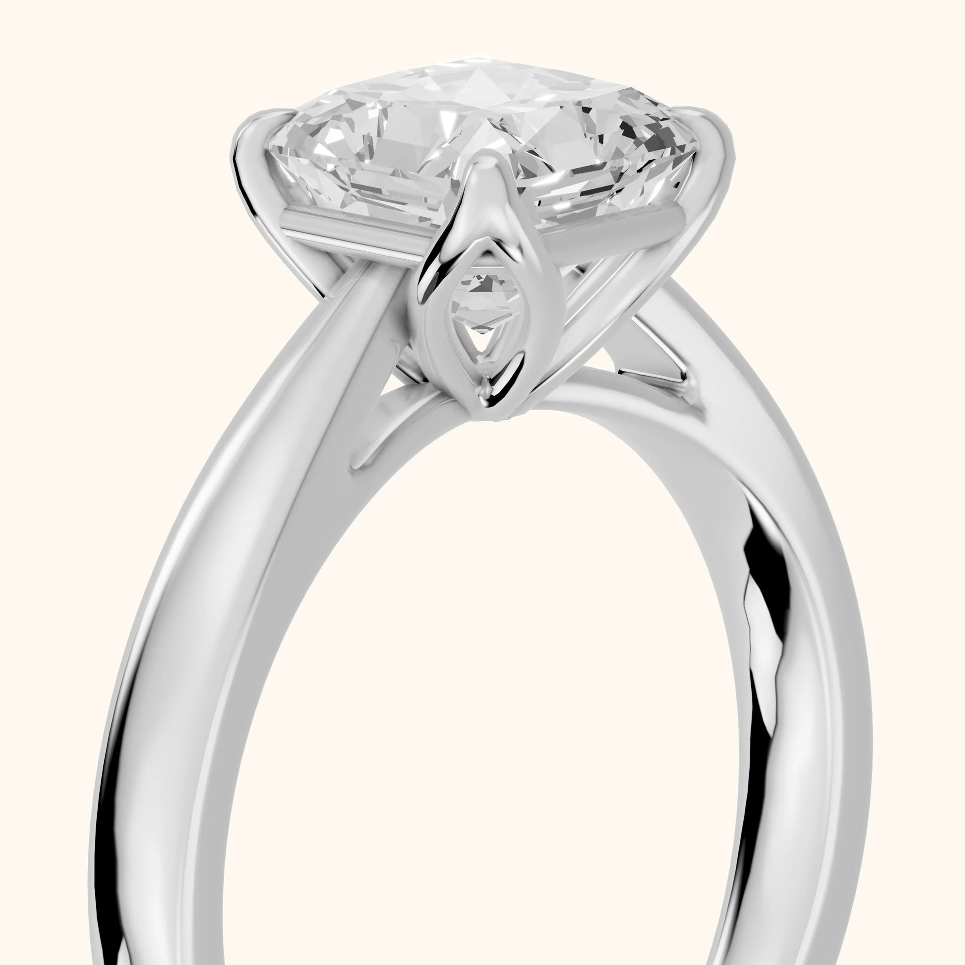 Lucia Solitaire Six-Prong Radiant Diamond Engagement Ring in Platinum - slant-view.webp