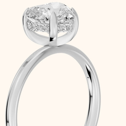 Charlotte Charm Solitaire Heart Diamond Engagement Ring in White Gold - slant-view.webp