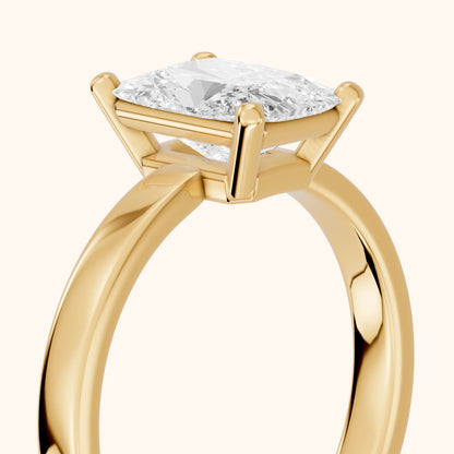 Delia Solitaire Radiant Diamond Engagement Ring in Yellow Gold - slant-view.webp