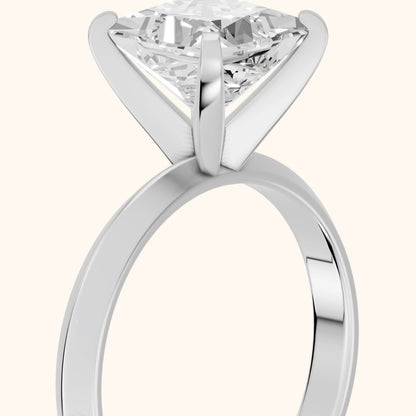 June Solitaire Knife Edge Princess Diamond Engagement Ring in Silver - slant-view.webp