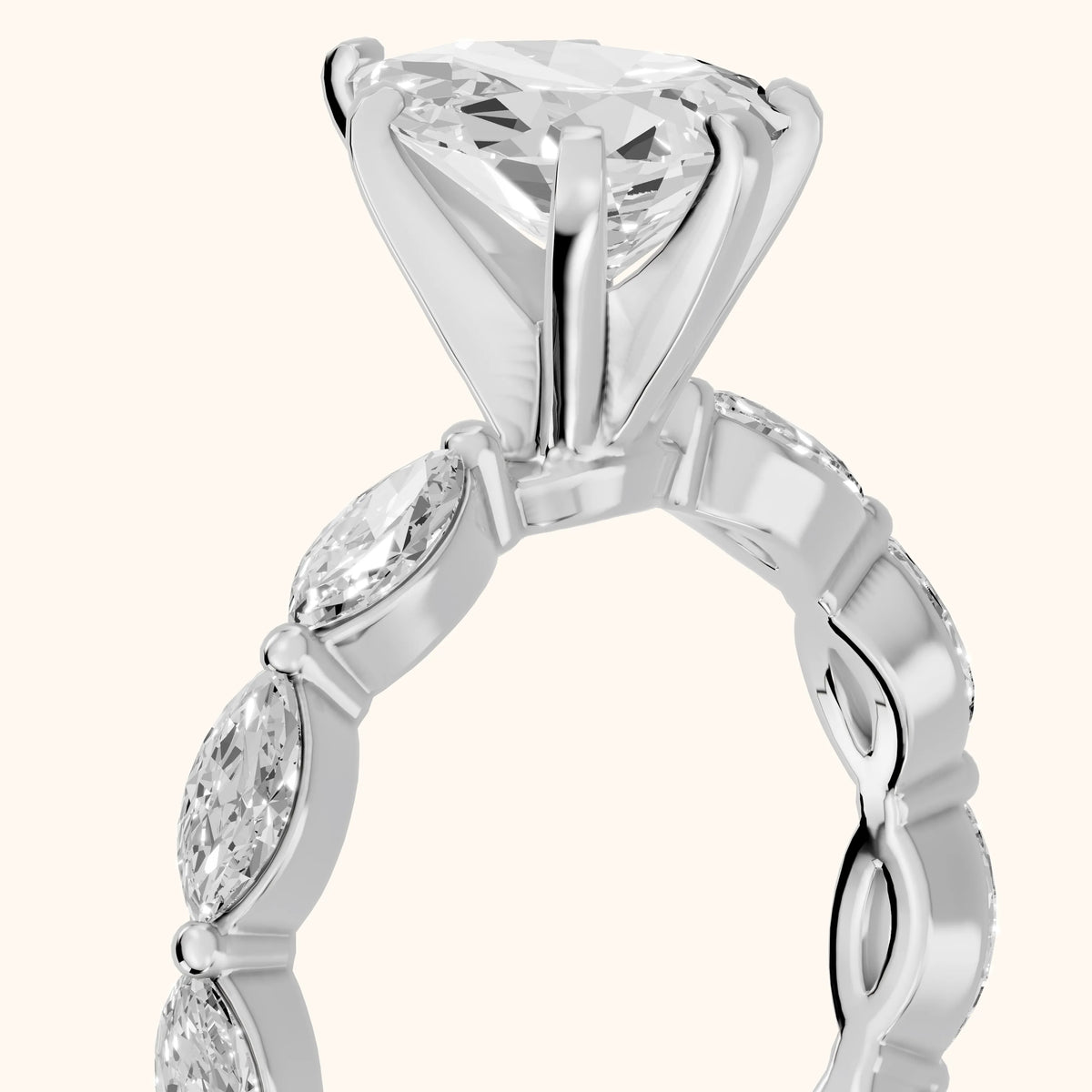 Lina Marquise-Side Bezel Pear Diamond Engagement Ring in Platinum - slant-view.webp
