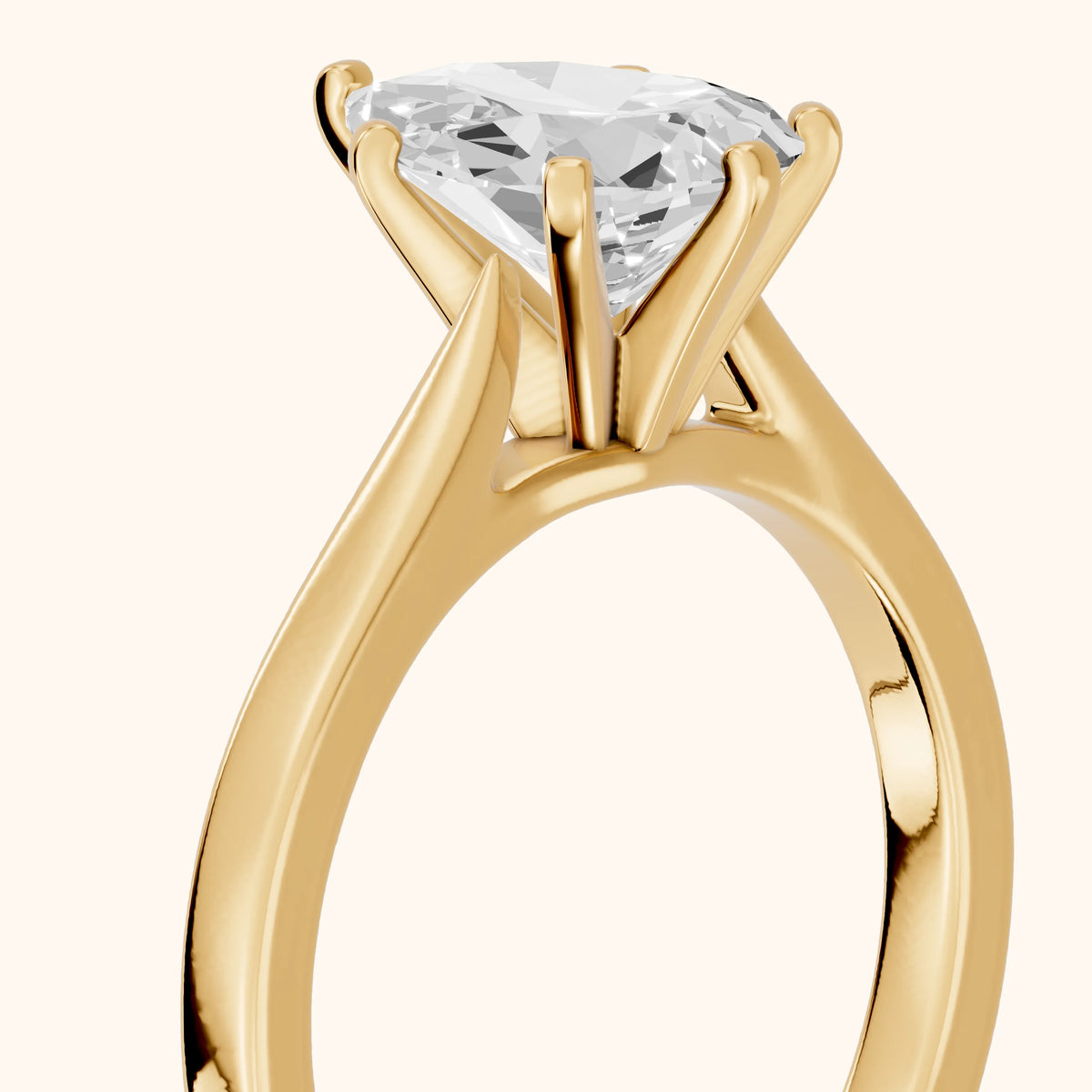 Cicely Solitaire Cathedral Pear Diamond Engagement Ring in Yellow Gold - slant-view.webp