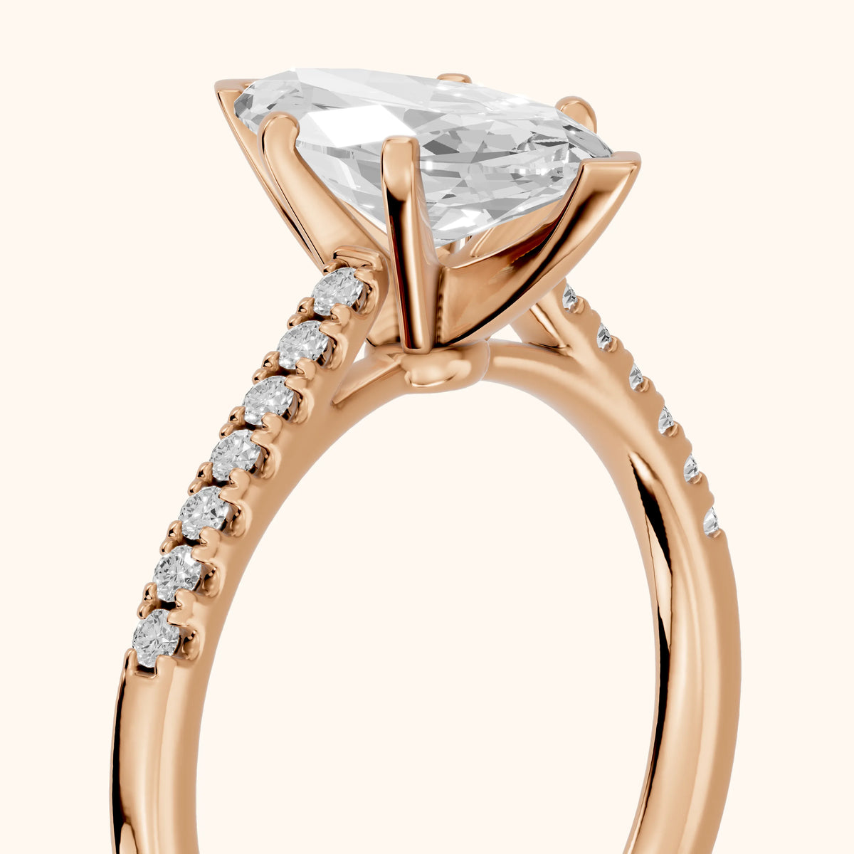 Salem Pavé Marquise Diamond Engagement Ring in Rose Gold - slant-view.webp