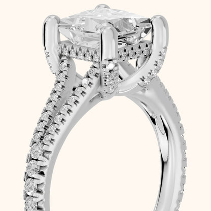 Giovanna Hidden Halo Split Shank Princess Diamond Engagement Ring in White Gold - slant-view.webp