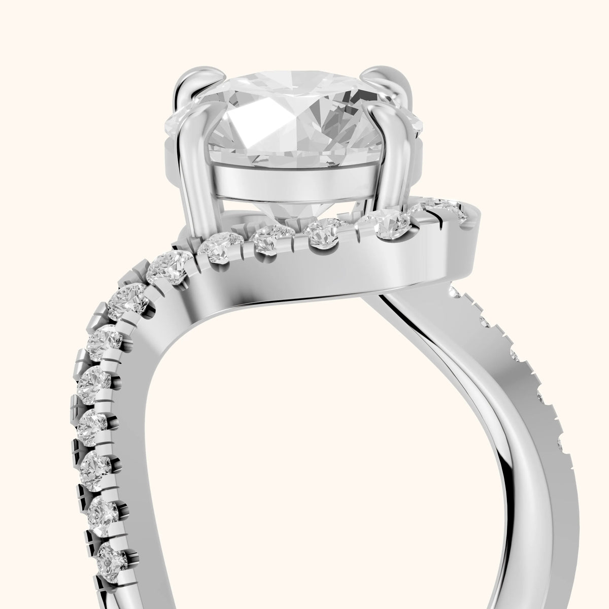 Cambria Bypass Pavé Round Diamond Engagement Ring in Platinum - slant-view.webp