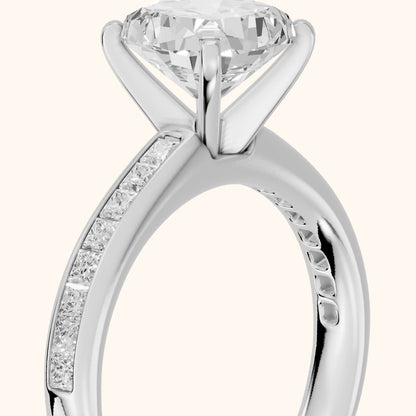 Solano Channel Set Cushion Diamond Engagement Ring in Silver - slant-view.webp