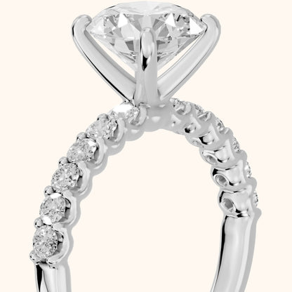 Lynn Statement Pavé Round Diamond Engagement Ring in Silver - slant-view.webp