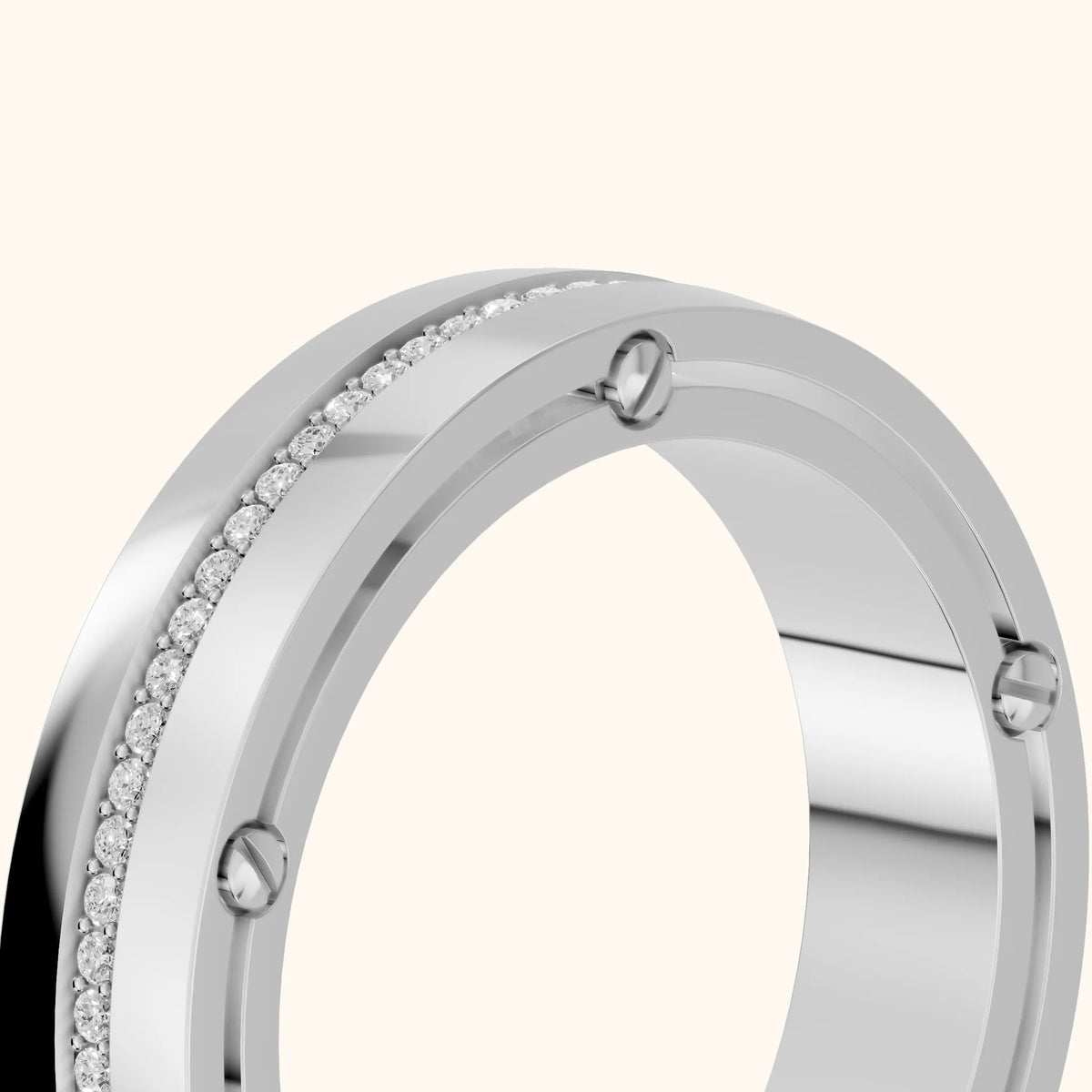 Elora Micropavé Round Diamond Eternity Band in Platinum - slant-view