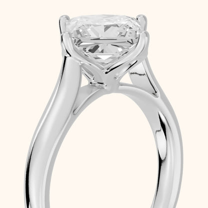 Edwina Crossover Solitaire Princess Diamond Engagement Ring in Silver - slant-view.webp