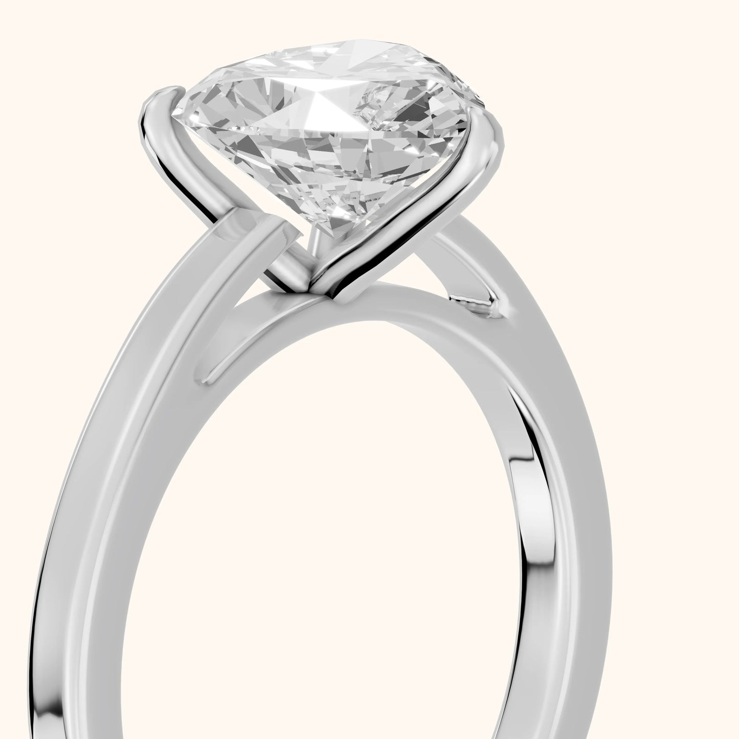 Kaia Solitaire Heart Diamond Ring in Silver - slant-view.webp