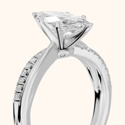 Alida Split Shank Pavé Marquise Diamond Engagement Ring in Platinum - slant-view.webp