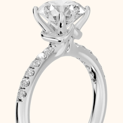 Brea Twist Pavé Round Diamond Engagement Ring in Platinum - slant-view.webp