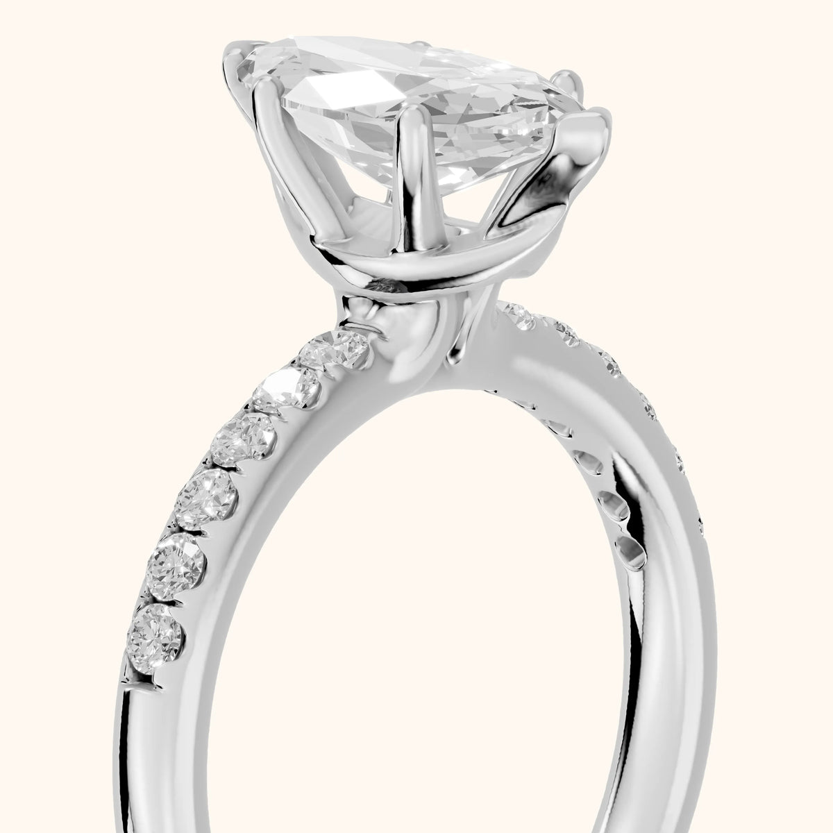Brea Twist Pavé Marquise Diamond Engagement Ring in Silver - slant-view.webp