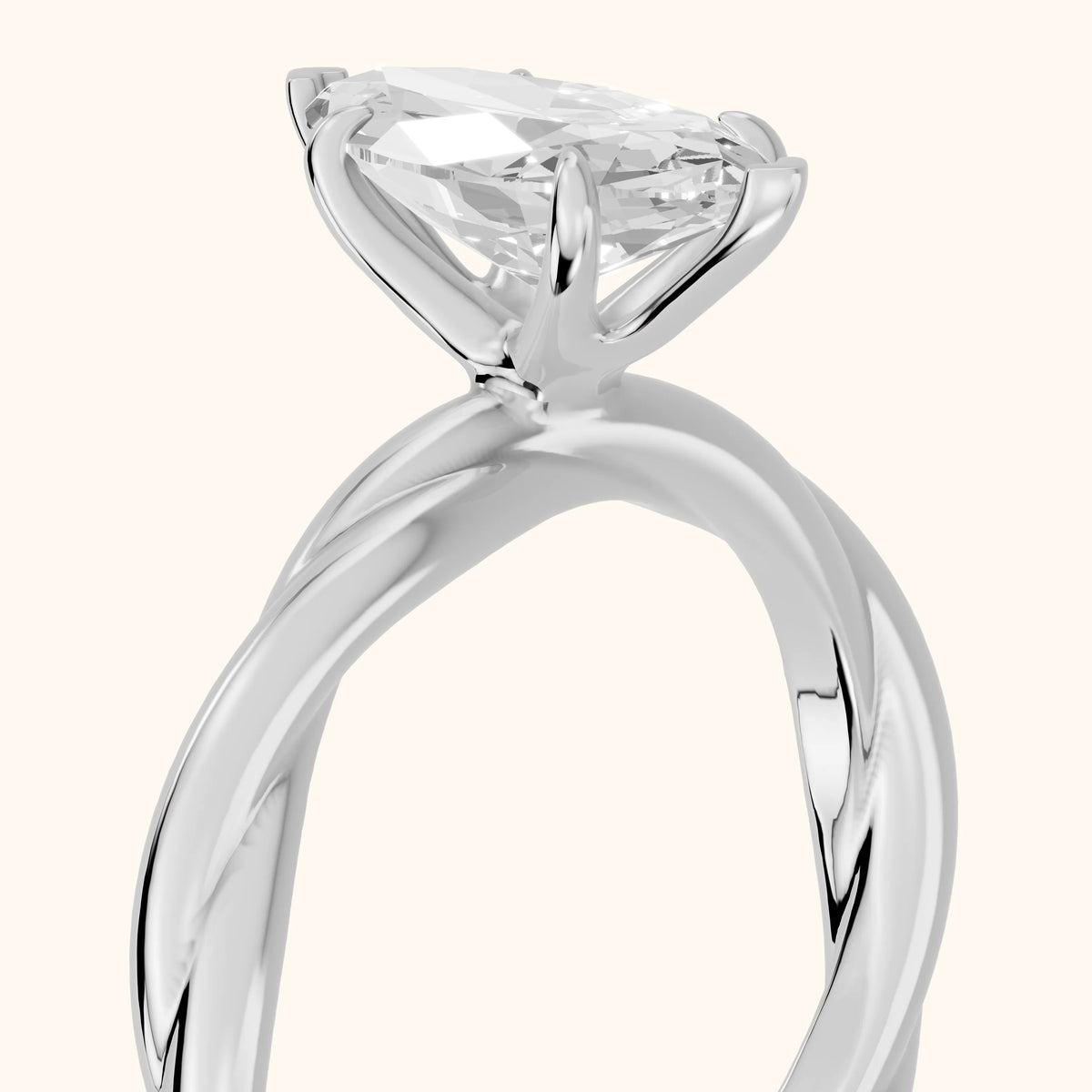 Nicola Twist Solitaire Marquise Diamond Engagement Ring in White Gold - slant-view.webp