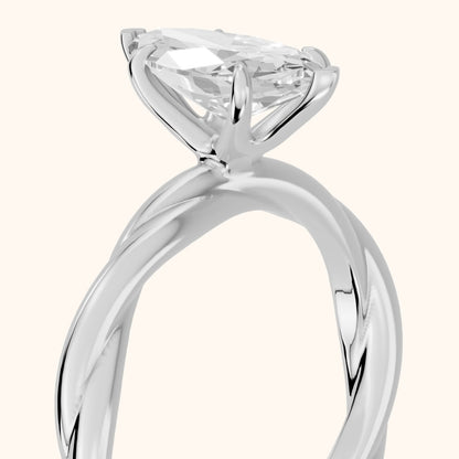 Nicola Twist Solitaire Marquise Diamond Engagement Ring in White Gold - slant-view.webp