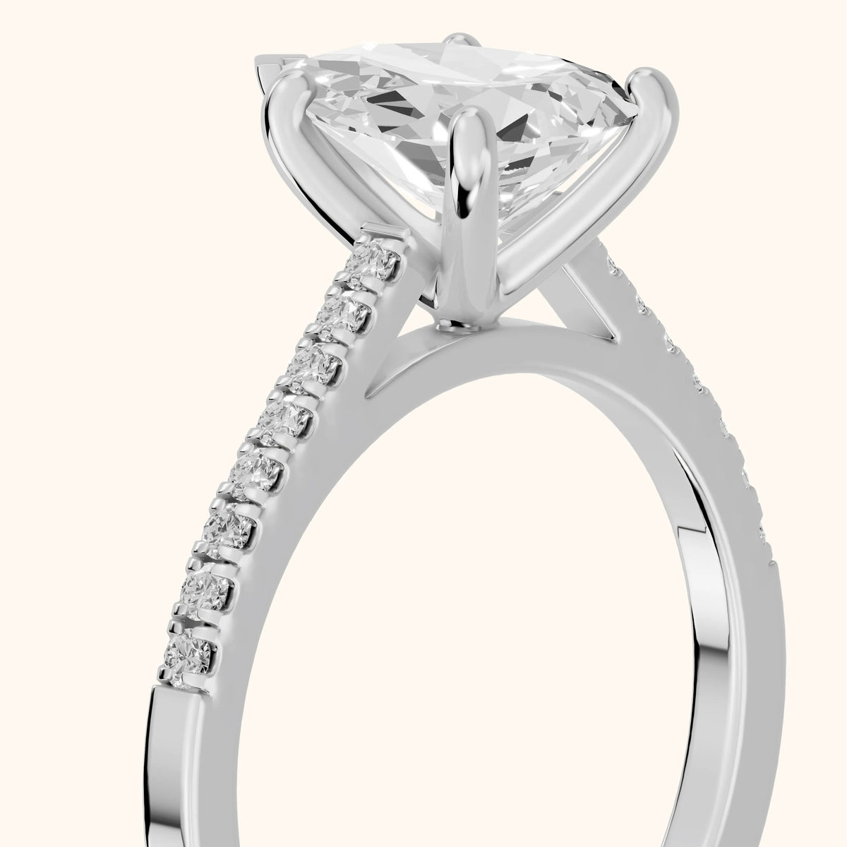 Meg Pavé Pear Diamond Engagement Ring in Platinum - slant-view.webp