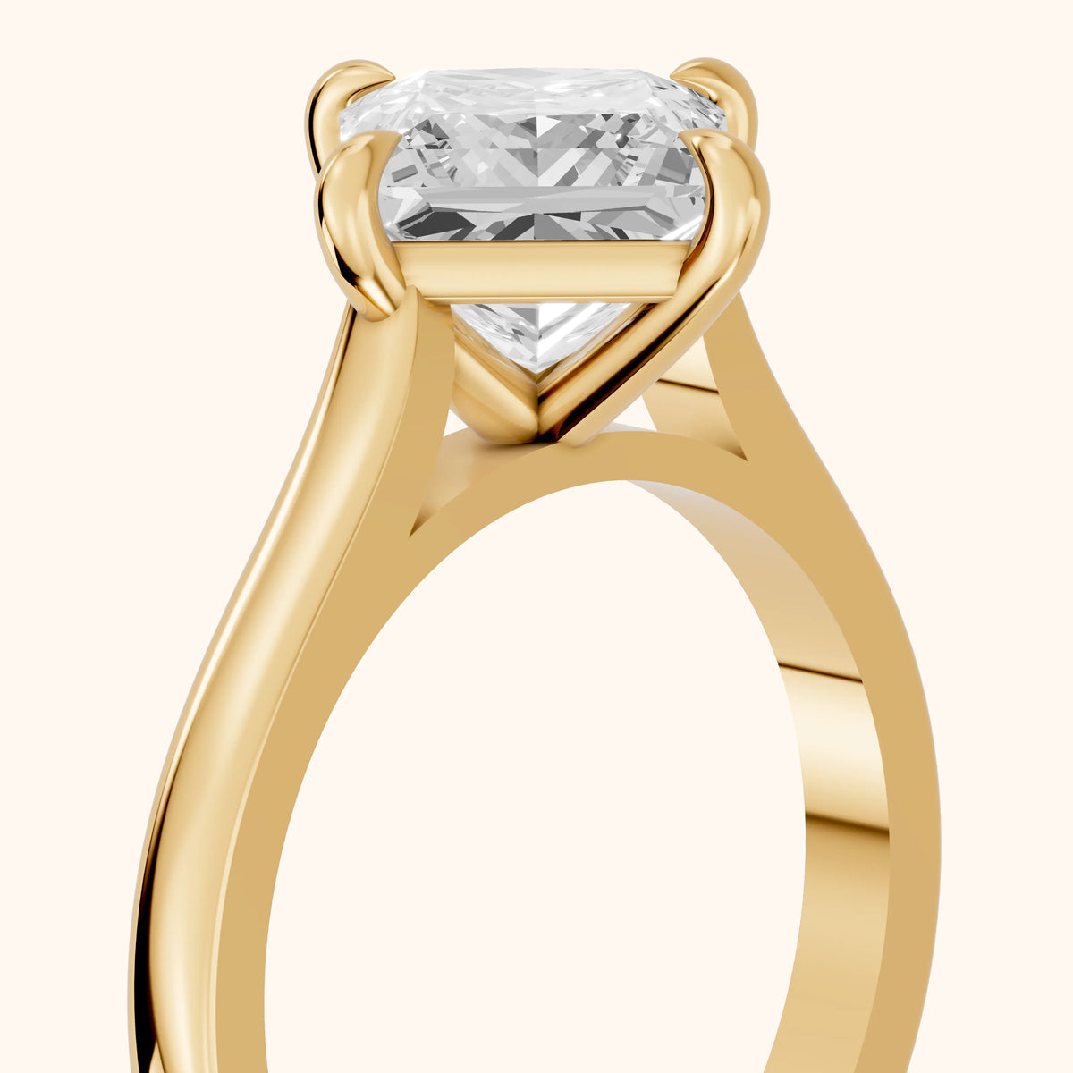 Truckee East-West Cathedral Princess Diamond Engagement Ring in Yellow Gold - slant-view.webp