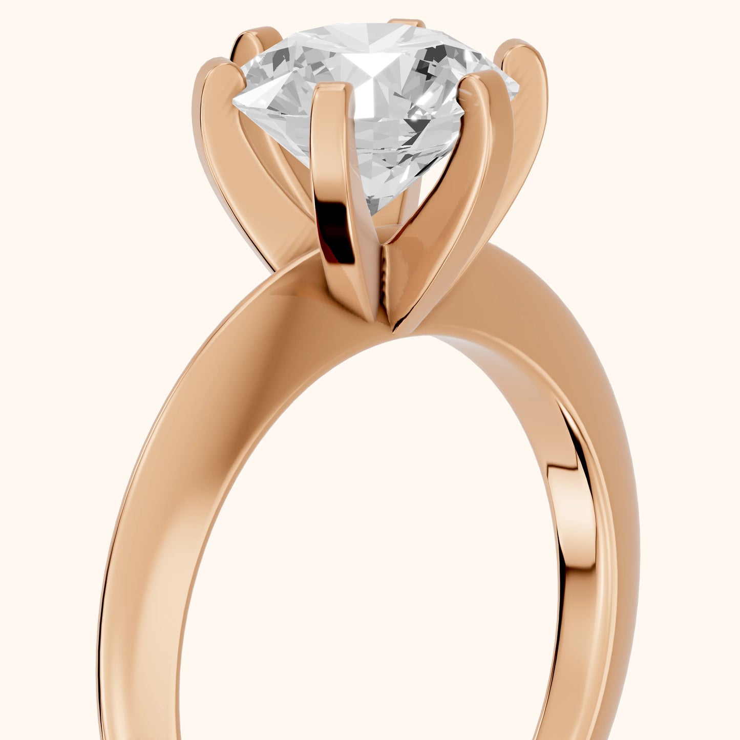 Amira Six-Prong Solitaire Round Diamond Engagement Ring in Rose Gold - slant-view.webp