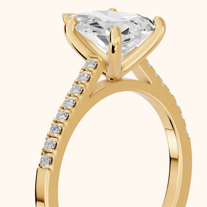 Meg Pavé Pear Diamond Engagement Ring in Yellow Gold - slant-view.webp