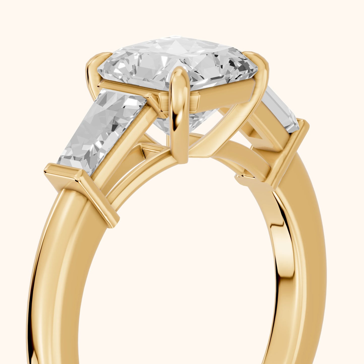 Zelda Tapered Baguette Radiant Diamond Engagement Ring in Yellow Gold - slant-view.webp