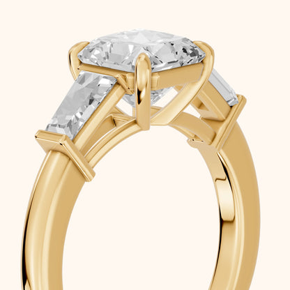 Zelda Tapered Baguette Radiant Diamond Engagement Ring in Yellow Gold - slant-view.webp