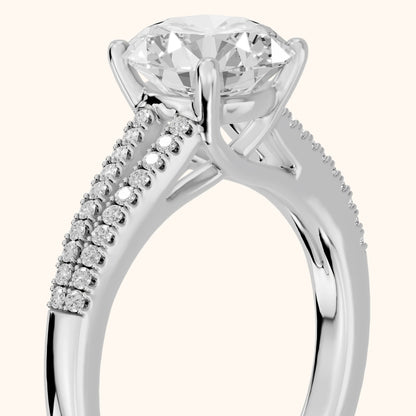 Mollie Split Shank Pavé Round Diamond Engagement Ring in Platinum - slant-view.webp