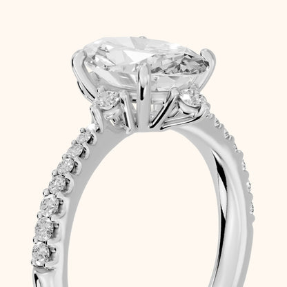 Jocelyn Crown Pavé Oval Diamond Engagement Ring in Platinum - slant-view.webp