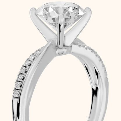 Alida Split Shank Pavé Round Diamond Engagement Ring in Platinum - slant-view.webp