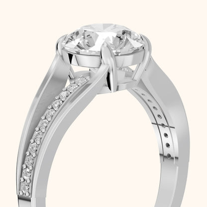 Lucinda Split Shank Round Diamond Engagement Ring in Platinum - slant-view.webp