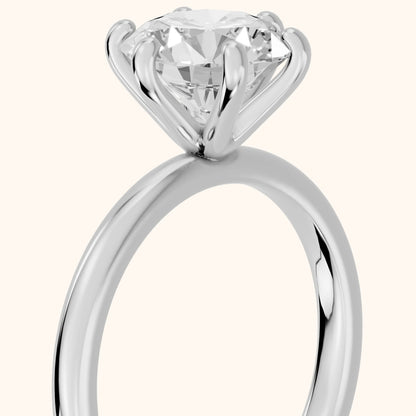Arielle Solitaire Round Diamond Engagement Ring in Platinum - slant-view.webp