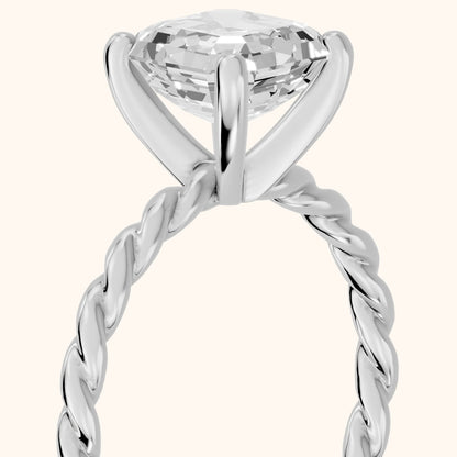 Robyn Twist Solitaire Asscher Diamond Engagement Ring in White Gold - slant-view.webp