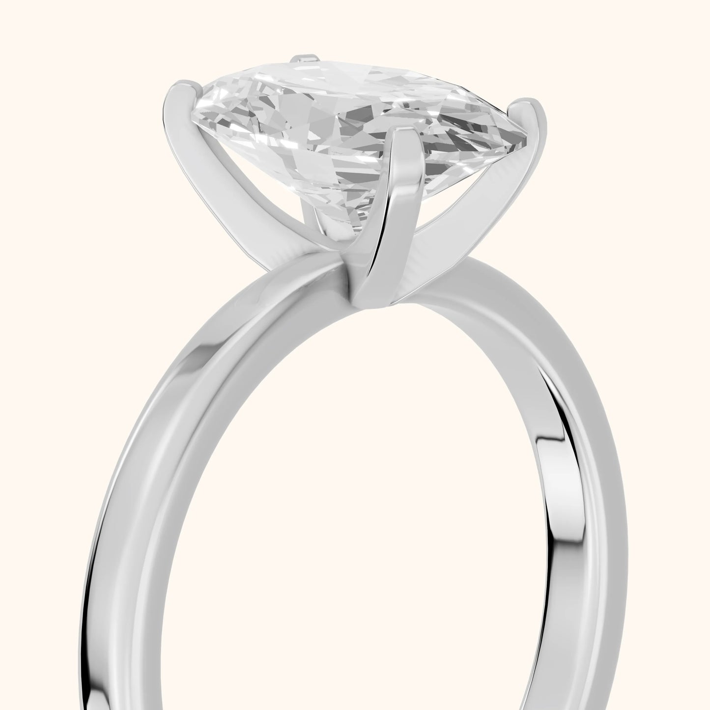 Liana Solitaire Claw Prong Oval Diamond Engagement Ring in Platinum - slant-view.webp
