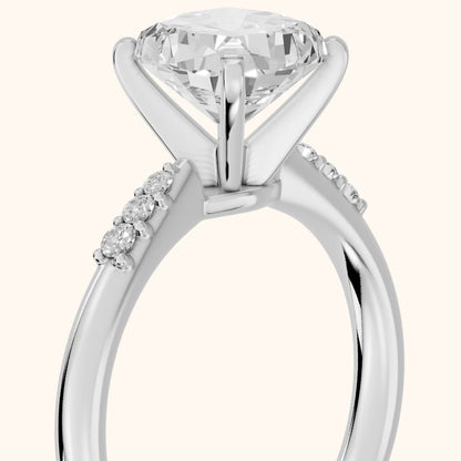 Aveline Flush-Set Cushion Diamond Engagement Ring in Platinum - slant-view.webp
