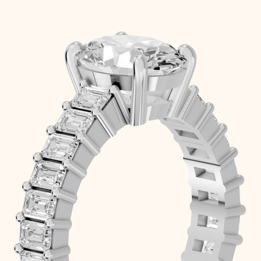 Mallory Shared Prong Oval Diamond Engagement Ring in White Gold - slant-view.webp