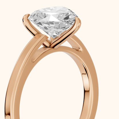 Kaia Solitaire Heart Diamond Ring in Rose Gold - slant-view.webp