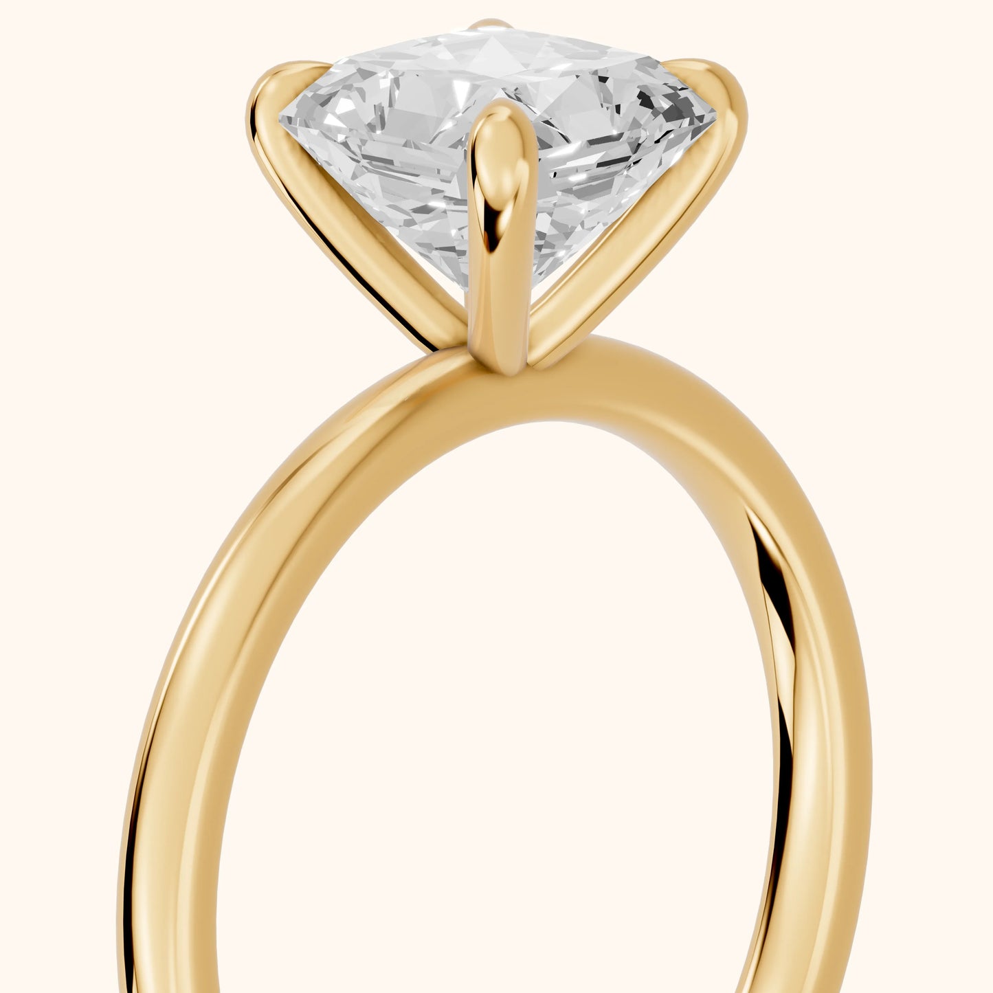 Nella Petite Solitaire Radiant Diamond Engagement Ring in Yellow Gold - slant-view.webp
