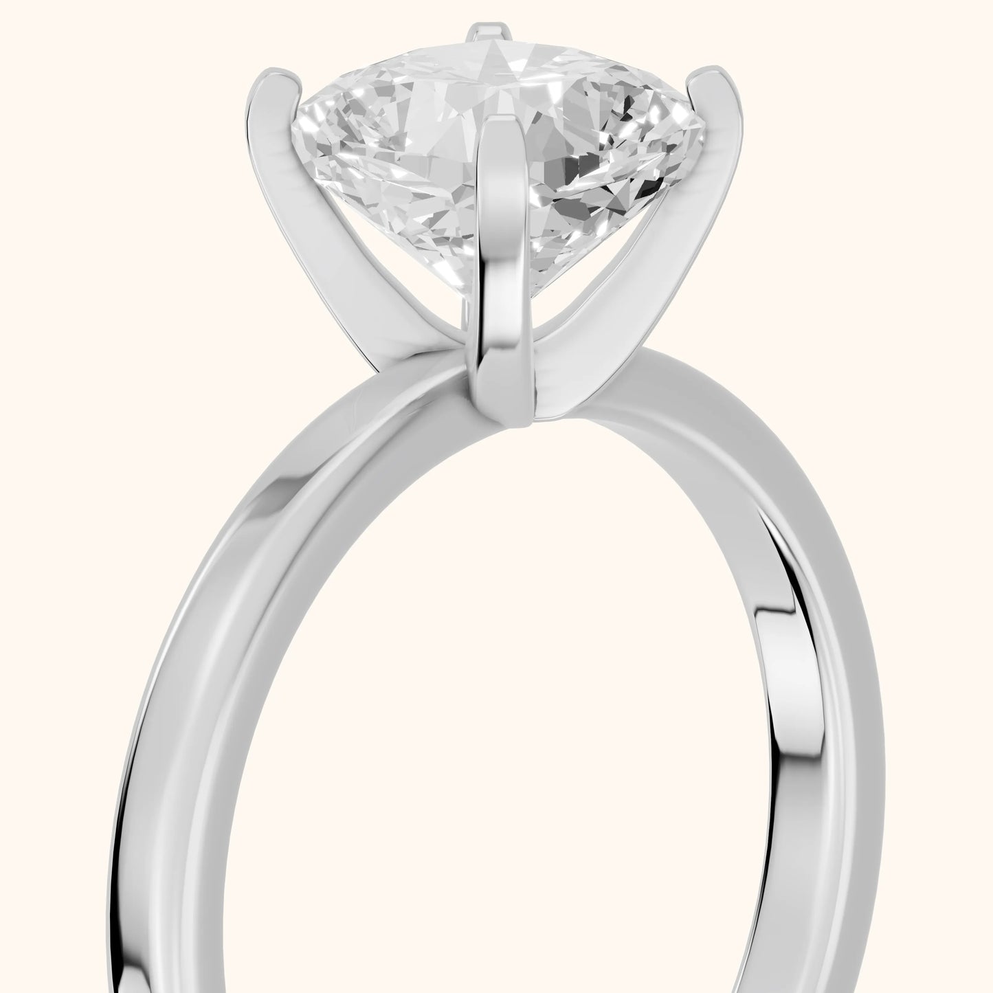 Liana Solitaire Claw Prong Cushion Diamond Engagement Ring in Silver - slant-view.webp